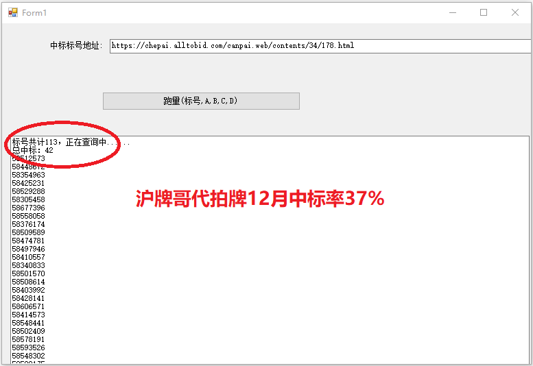 12月沪牌哥代拍牌中标率