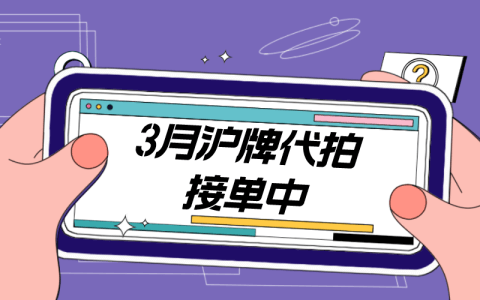 2月沪牌哥代拍沪牌命中率29%，3月沪牌代拍接单中