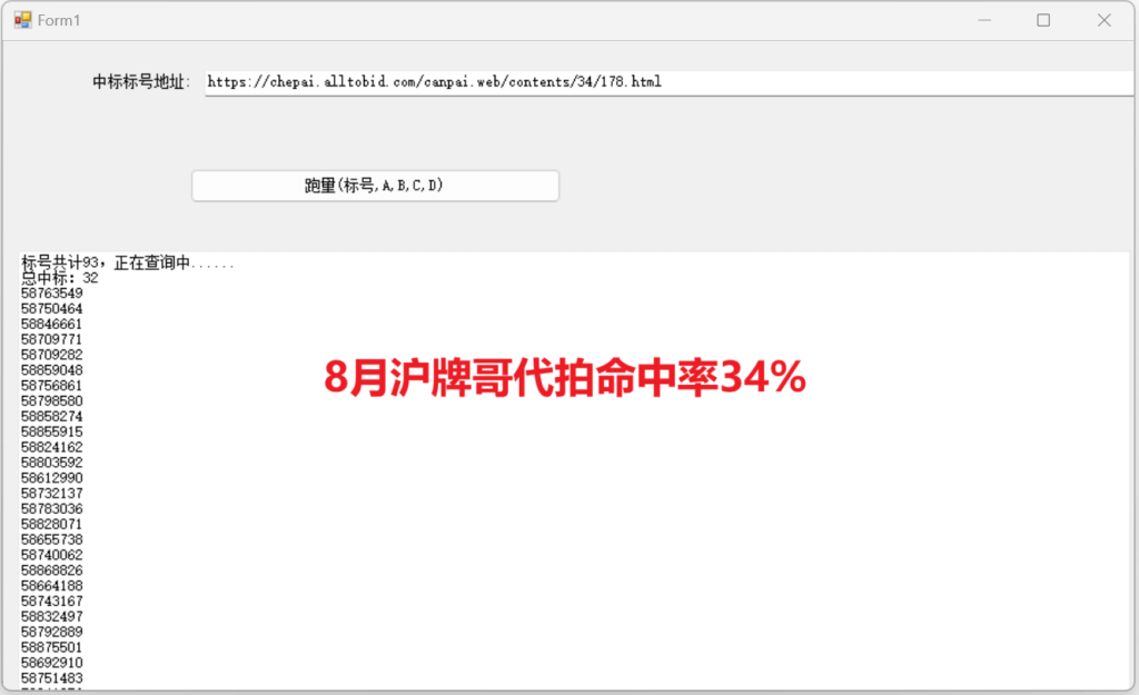 8月沪牌哥代拍牌命中率34%